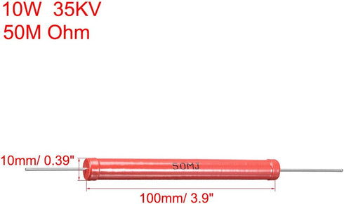 uxcell 10W Power Rating 50M Ohm High Voltage Glass Glaze Electric Film Resistor...
