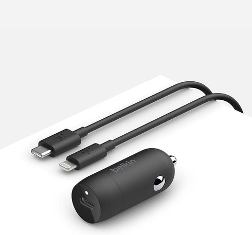 Belkin 20 Watt USB C Car Charger with Fast Charging for Apple iPhone 14, 14 Pro, 14 Pro Max, iPhone 13, 13 Pro, 13 Pro Max, Samsung Galaxy S22 Ult...