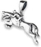 Jumping Horse Pendant .925 Sterling Silver Woman Riding Equestrian Show Charm...