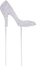 High-heeled Shoes Cake Topper Cupcake Topper Glitter Alloy Rhinestone for Birthday Party Cake Pick Food Decoration Supplies - Silver...