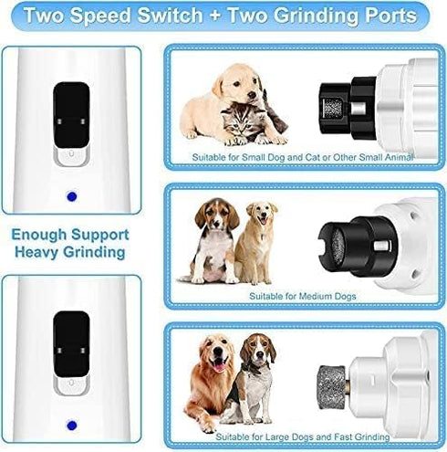 Pet Nail Grinder, Pet Nail Clipper and Trimmer for Dogs and Cats - for Small, Medium, and Large Breeds, Trimmers, File for Proper Toenail Care - Q...