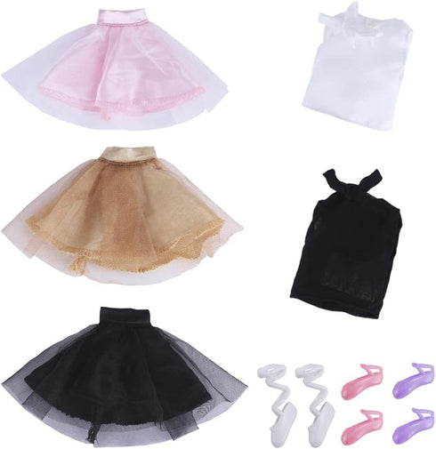E-TING 3 Sets Ballerina Doll Clothes Chiffon Ballet Outfits Dance Dress Tutu Skirt with 3 Ballet Shoes for 11.5 Inch Girl Dolls...