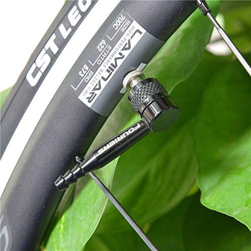 Fouriers CNC Floor Pump Disc Wheel Adapter 90 Degree Convert to Presta Valve pe005...