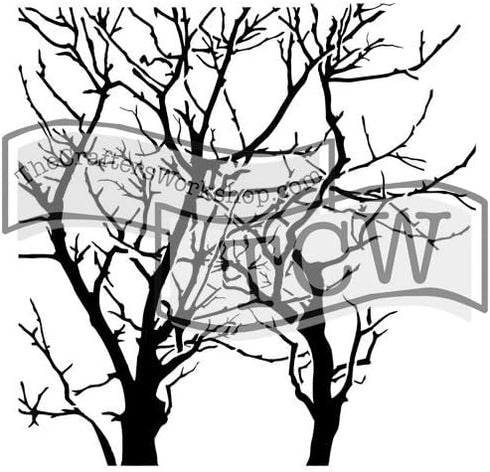 The Crafter's Workshop Set of 2 Stencils - Branches Reversed 12" x 12" Large and 6" x 6" Mini - Includes 1 Each TCW251 and TCW251s - Bundle 2 Item...
