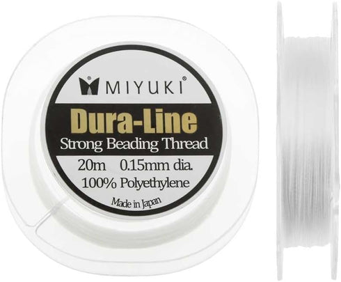 Miyuki Dura-Line Braided Beading Thread, 18lb Test 0.15mm (0.006") Thick, 20 Meters, White...