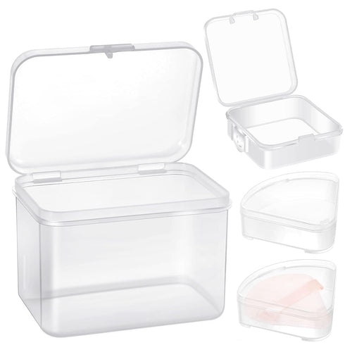 4 Pcs Makeup Sponge Holder Case, Beauty Blender Holder Cosmetic Egg Makeup Sponge Powder Puff Protective Container Storage Box for Travel (Transpa...