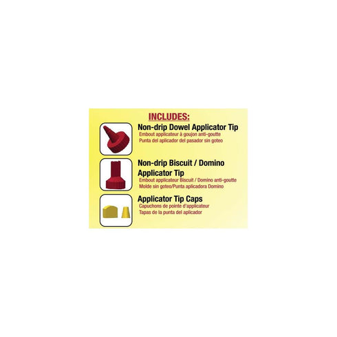 Milescraft 5223 Glue Mate 450-15oz. (450ml) Precision Wood Glue Bottle - Anti-Drip - Dowel and Biscuit Tips Included - Easy Flow Multi-Chamber Des...