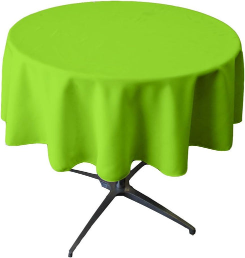LA Linen Polyester Poplin Washable Round Tablecloth, Stain and Wrinkle Resistant Table Cover 51", Fabric Table Cloth for Dinning, Kitchen, Party, ...