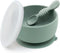 Baby Bowl and Spoon Set with Suction and Lid, Silicone Baby Food Bowl, First Stage Baby Feeding Set, Self Feeding Essentials for 6+ Months (Forest...