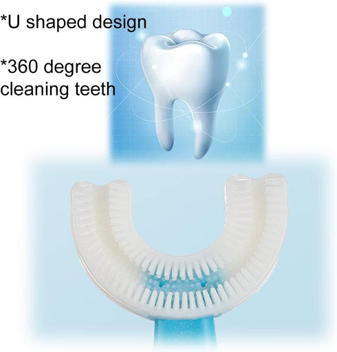 2 Pcs U-Shaped Kids Toothbrush, Premium Soft Manual Training Toothbrush for Kids 2-6 Years Old. (Pink)...