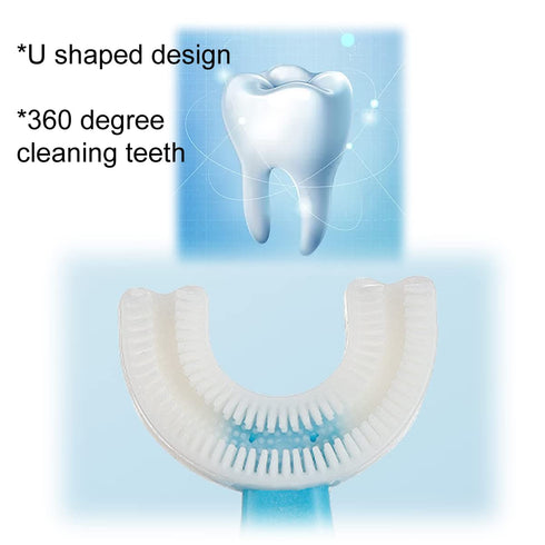 2 PCS U-Shaped Kids Toothbrush, Soft Manual Training Toothbrush for Kids 6-12 Years (Pink +Blue)...
