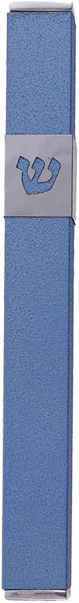 Yair Emanuel Mezuzah Case Holder Solid Color Designed by Artist 12cm (Blue)...