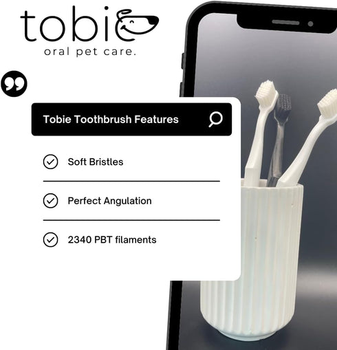 Toothbrush for Dogs with 2340 Filaments - Adult & Puppy Toothbrush - Gentle Doggy Toothbrush with Soft Bristles - Soft Dog Toothbrush for Dog Dent...