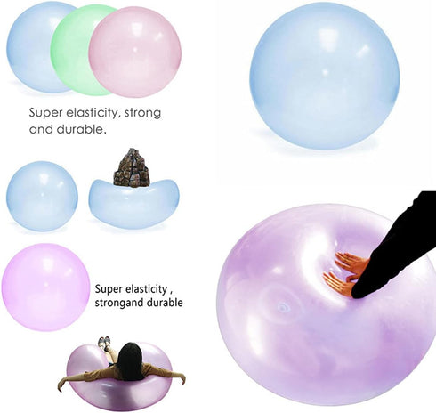 47 Inch Giant Water Bubble Ball, Inflatable Water-Filled Ball Soft Rubber Ball for Outdoor Beach Pool Garden Party Large (Blue)...