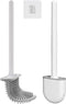 Toilet Brush and Holder Set, Toilet Brush with Silicone Bristles & Wall Mounted Holder, Toilet Brush Set with Quick Drying (White)...