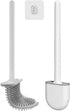 Toilet Brush and Holder Set, Toilet Brush with Silicone Bristles & Wall Mounted Holder, Toilet Brush Set with Quick Drying (White)...