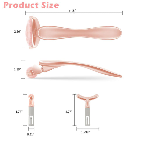 Jade Facial Roller, Jade Face Roller Massager with 3 Interchangeable Heads for Women Routine Skin Care, Reduce Puffiness Wrinkling Rejuvenate Skin...