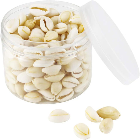 200 Pcs Natural White Cowrie Shells Bulk - 16-18mm No Holes Whole Seashells for Jewelry Making, Wedding Decor, Crafts, Beach Party Supplies (Small...