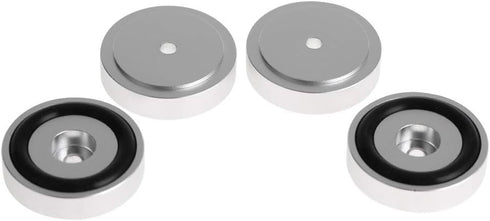 4Pcs Anti Vibration Amplifier Feet, 4010mm Aluminium Alloy Universal Copper Speaker Spikes Pads Base Pad Isolation Sand Blasting Amplifier Pads Fe...