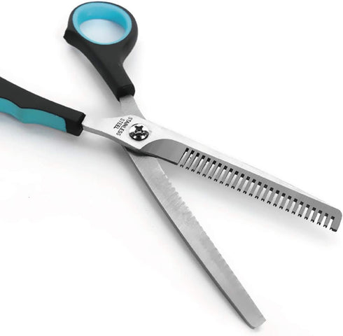 7 inch Thinning Scissors with 26-Teeth Stainless Steel Blades and Wave Style Handle for for Home Hair Cutting Shears...