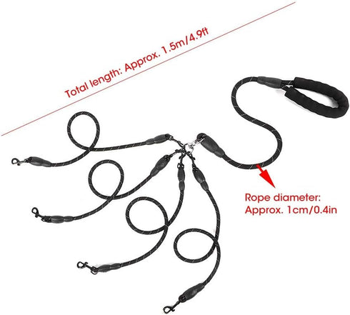 4 Way Dog Leash,4 in 1 Traction Rope Dog for Dogs Cats Outdoor Walking for Medium Large Dogs Walking and Training...