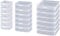 18 Pcs (3 sizes) Rectangle Mini Clear Plastic Storage Containers Box Case with lid for Items,Pills,Herbs,Baby products, Bead, Jewelry, and Other S...