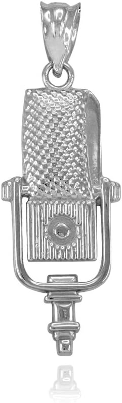 Recording Microphone Music Studio Pendant 925 Sterling Silver...