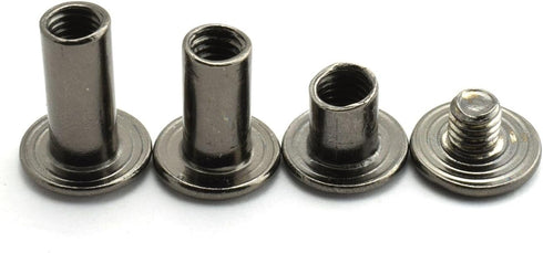 LQ Industrial 75 Sets Black M5 Chicago Screw Assorted Kit Slotted Phillip Head Binding Screws Rivet Assembly Bolt Nail Rivet for Book Binding DIY ...