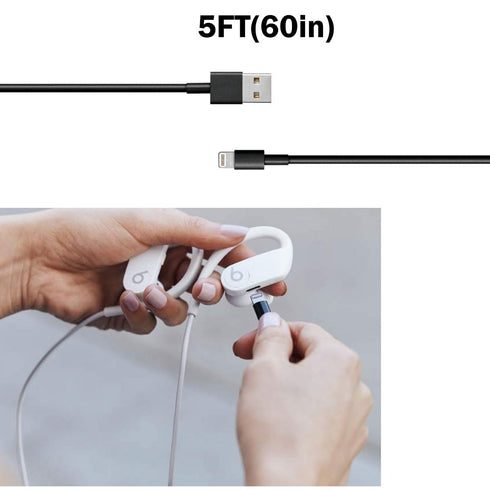 Replacement Apple Beats Lightning Cable, Charger Cable for Beats Powerbeats Pro Wireless Earbuds, Beats X, Beats Solo Pro, Beats by Dr. Dre Pill+ ...