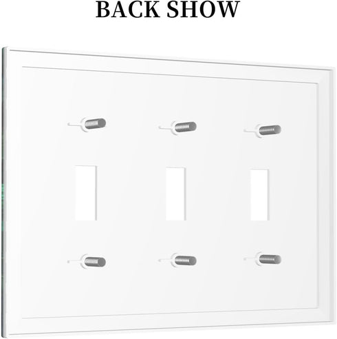 Decorative Switch Plate Covers Forest Spring Enchanted Fairy Wonderland Green Ground 3 Gang Light Switch Cover Triple Toggle Wall Plate Electrical...