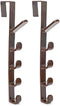 Sadiyamo 5 Layers Over The Door Hook Organizer Rack Hanger Backpack Handbag Door Hook, Pack of 2 (Brown)...