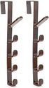 Sadiyamo 5 Layers Over The Door Hook Organizer Rack Hanger Backpack Handbag Door Hook, Pack of 2 (Brown)...