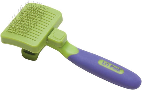 Li’l Pals Self-Cleaning Dog Slicker Brush - for Small Dogs and Puppies - One Size...