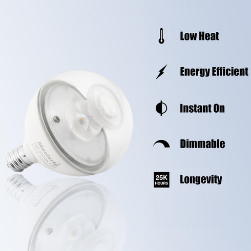 G16.5 Light Bulb LED, 60W Equivalent, Small Round Light Bulbs, E12 Candelabra Base, Dimmable, Daylight 5000K, 7W 600 Lumens, Type G Light Bulb, Cl...