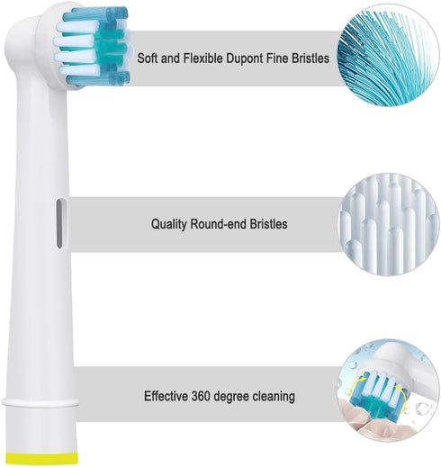 Electric Toothbrush Replacement Heads Refills Compatible with Oral B - Precision Clean Replacement Toothbrush Heads for Oral Gentle & Effective Cl...