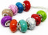 TianBo 100pcs Mix Color Large Hole Bead Resin Crack Fit European Charm Bracelet Spacer for Jewelry Making SS01...