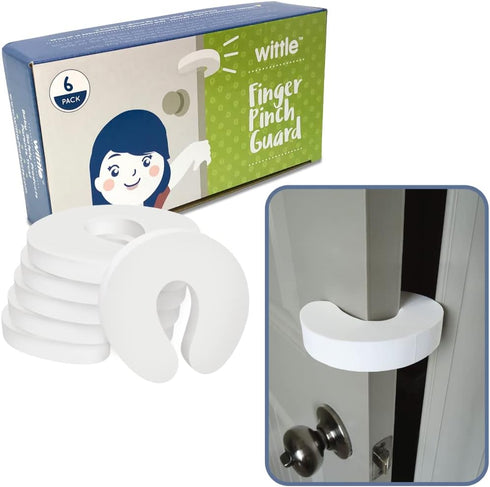 Wittle Door Pinch Guard - 6pk. Baby Proof Door Stopper with Soft & Durable Foam - Keeps Doors from Slamming, Prevents Finger Pinch Injuries, and C...