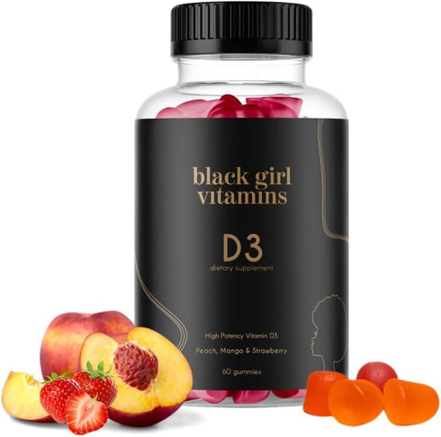 Black Girl Vitamins - Vitamin D3 Gummies, for Immune, Energy, and Bone Support, 2000IU (50mcg) Vitamin D per Serving, Gluten-Free Gummy Vitamins (...