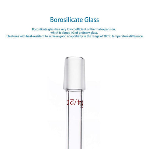 stonylab Glass 14/20 Straight Laboratory Adapter, Borosilicate Glass 30 mm Between Two 14/20 Ground Inner Standard Taper Joints for Laboratory Lab...