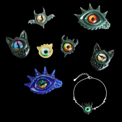 FineInno 6pcs Epoxy Resin Molds,Devil's Eye Molds,Silicone Molds,Jewelry Casting Molds Making Earrings Jewelry Making Crafting...