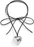 Chunky Puffy Heart Choker Necklace Big Heart Charms Pendant Necklace for Women Y2K Aesthetic Simple Jewelry...