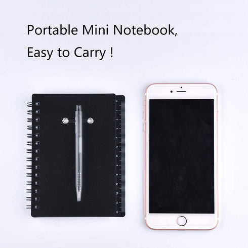 Coopay 4 Pieces Spiral Notebook Steno Pocket Notepad with Pen in Holder and Sticky Notes, Page Marker Index Tabs Flags Making Plans Writing Memos ...
