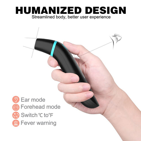 Forehead Thermometer for Adults, 4 in 1 Ear Thermometer for Kids, No Touch Baby Thermometer, Digital Thermometer with Fever Alarm and Object Measu...