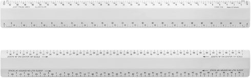 Alumicolor Architect 12 inch Bevel Ruler w/Joist/Truss Scale for Drawing, Drafting & Engineering, Calibrations Divided by (3/32, 3/16), (1/8, 1/4)...