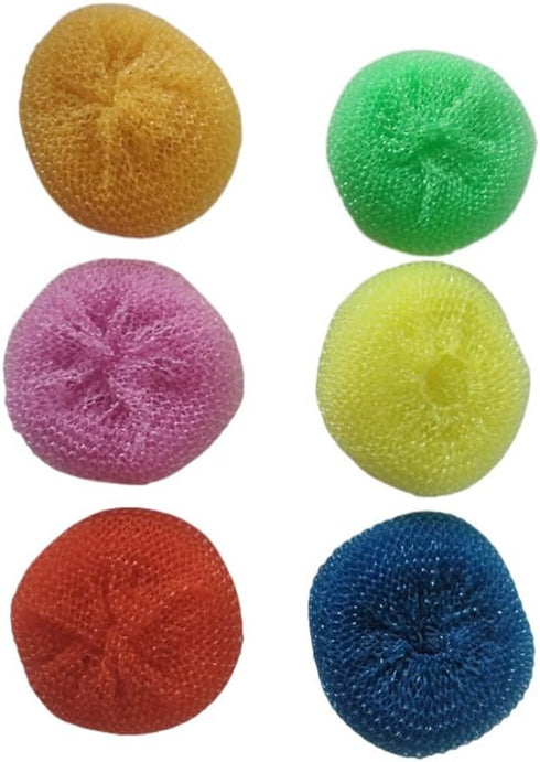Plastic Dish Scrubbers for Dishes, Nylon Pot Round Scrubber Scouring Pad, Colorful Non Scratch Mesh Scouring Dish Pads Scrubbers for Cookware (24 ...
