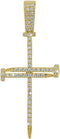 JINAO Nail Cross Pendant Necklace 14k Gold Plated Iced Out Cubic Zirconia Diamond Charm Cross Chain for Men Women...