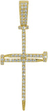 JINAO Nail Cross Pendant Necklace 14k Gold Plated Iced Out Cubic Zirconia Diamond Charm Cross Chain for Men Women...