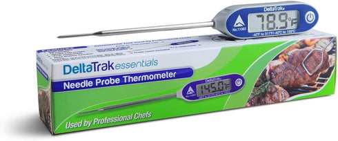 DeltaTrakessentials 11063 FlashCheck Jumbo Display Auto-Cal Needle Probe Thermometer...