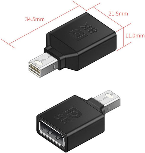 Mini Displayport to Displayport Adapter Converter Male to Female 8K60HZ Bi Directional Mutual Conversion Computer Host Graphics Card External DP M...