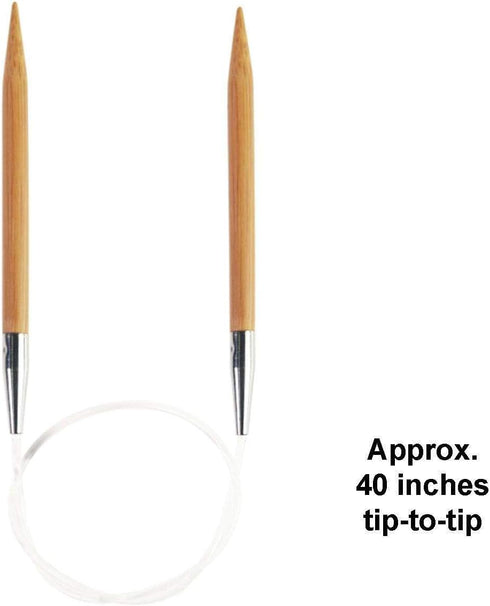ChiaoGoo Bamboo Patina 40 inch (102cm) Circular Knitting Needles US Size 5 (3.75mm) 2040-5 with Stitch Holder...